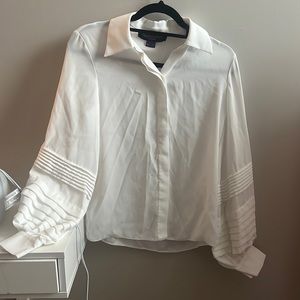 Louis Vuitton White Blouse/ Puff sleeves